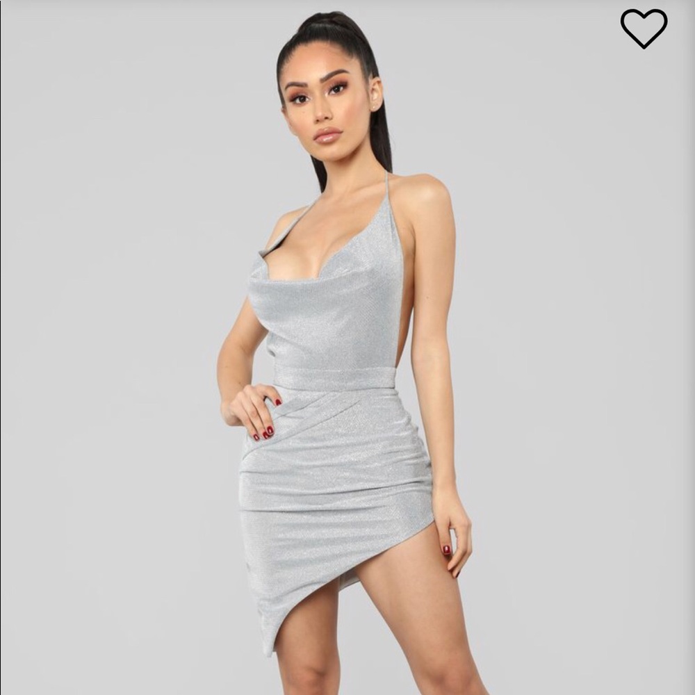Silver sparkly mini dress